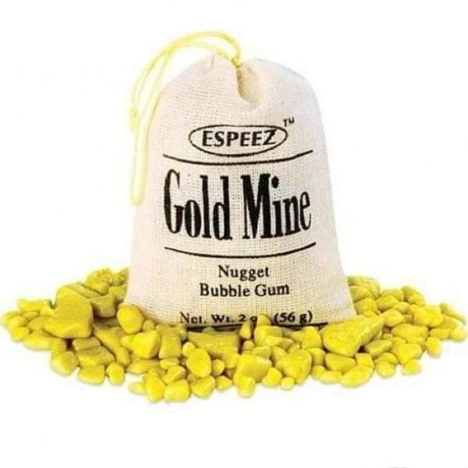 Gold Mine Gum, Gold Mine Gum, Strike it rich with chewy delight, Taste adventure, treasure trove of chewy fun, Golden nuggets of gum, Bursting with delightful fruity flavors, Irresistibly chewy, full of joy, Fun twist on classic chewing, Taste of the gold rush, blast of chewy delight
