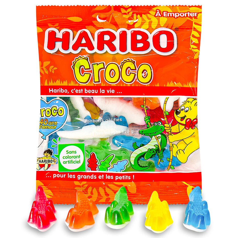 Haribo Croco Gummi Candy - 120g, Haribo Croco Gummi Candy, gummies, fruity goodness, crocodile-shaped candy, playful snack, wild-themed party, sweet adventure, whimsical treats