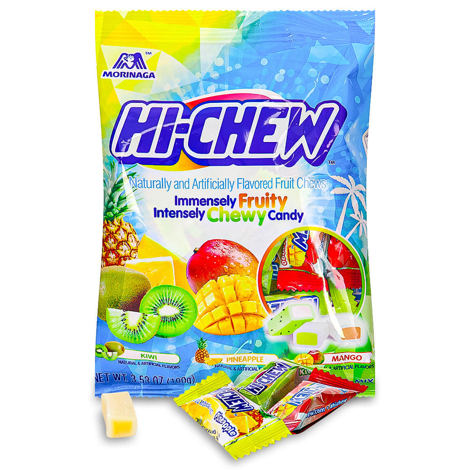 Hi-Chew Tropical Mix - 3.53oz, Hi-Chew Tropical Mix, Exotic Fruit Chews, Chewy Tropical Candy, Mango Pineapple Flavors, hi chew, hi chew candy, hi chew candies, hi-chew, hi-chew candy, hi-chew candies