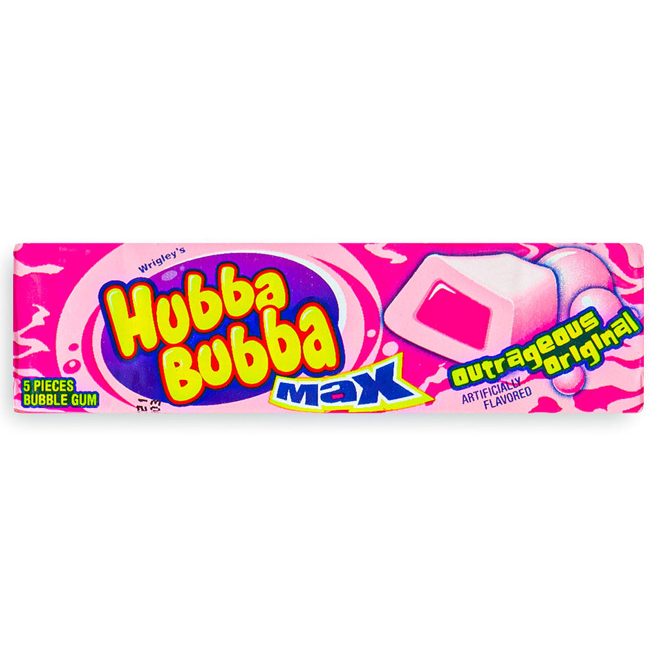 Hubba Bubba Max Outrageously Original Bubble Gum Front, retro candy, retro gum, hubba bubba, hubba bubba bubble gum, hubba bubba chewing gum