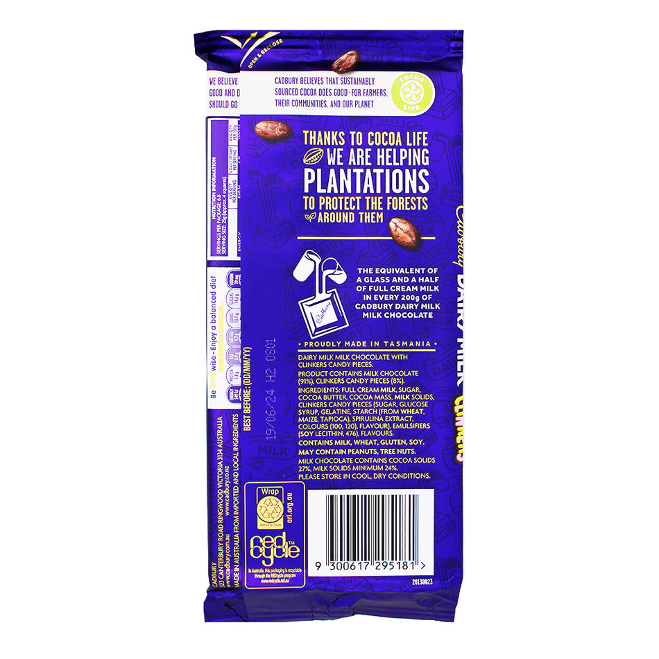 Cadbury Dairy Milk Clinkers (Aus) - 170g Nutrition Facts Ingredients-Cadbury-Dairy Milk-Chocolate candy-Australian candy