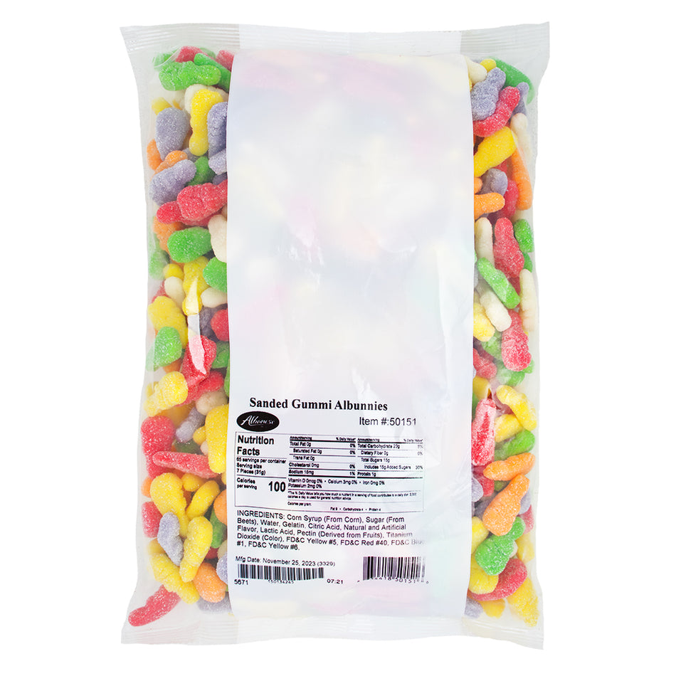 Albanese Sanded Easter Bunnies Gummies - 4.5lb Nutrition Facts Ingredients