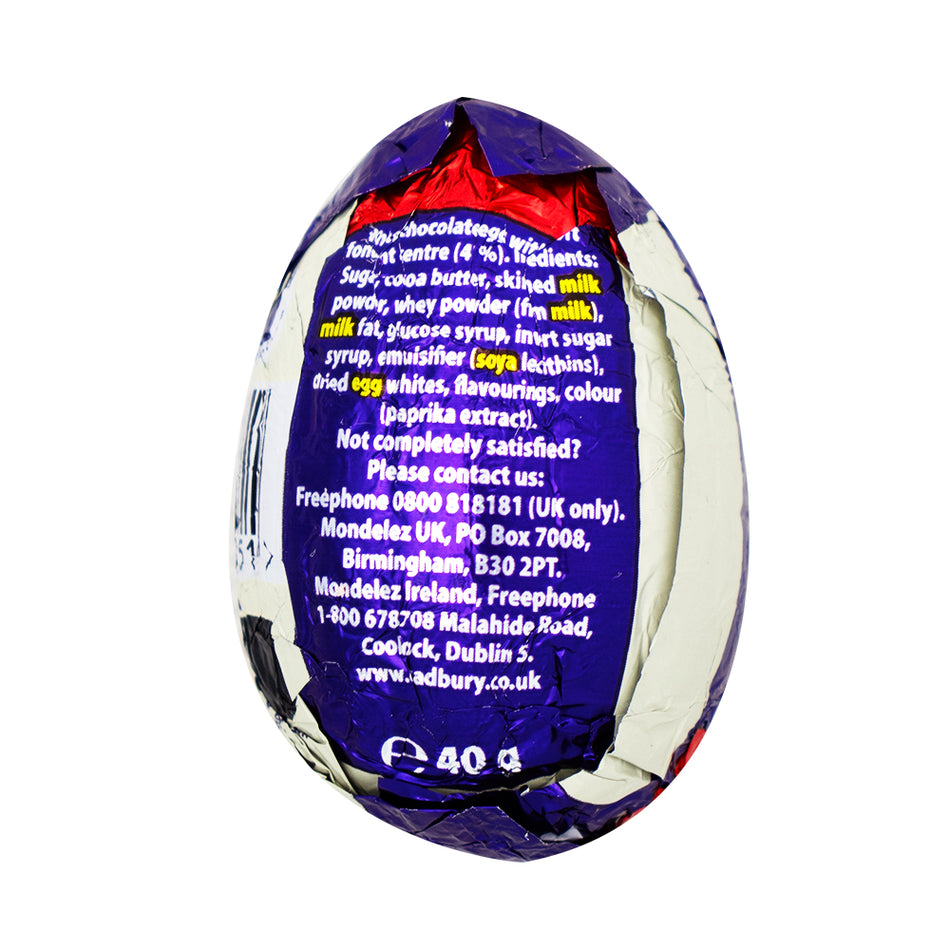 Cadbury White Creme Egg (UK) - 40g  Nutrition Facts Ingredients