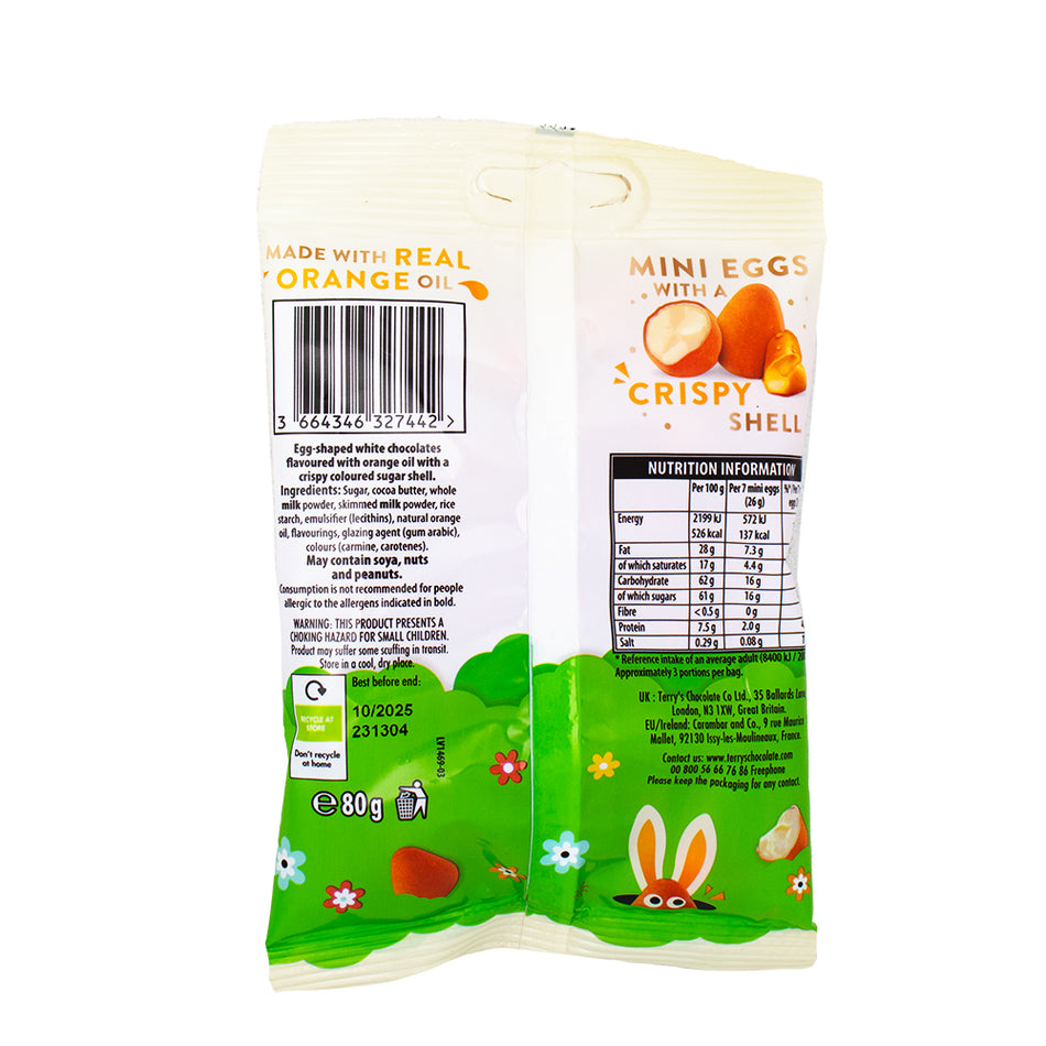 Terry's Chocolate Orange Mini Eggs (UK) - 80g  Nutrition Facts Ingredients