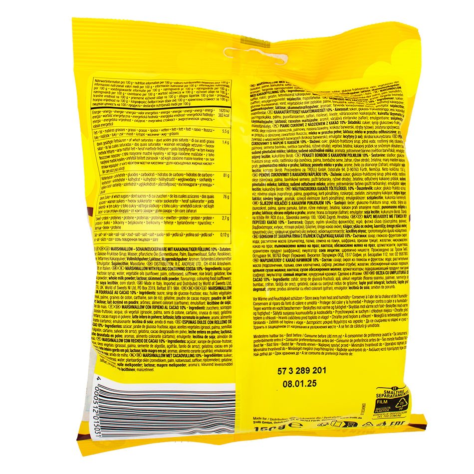 Trolli Choco Bananas Filled Marshmallows (Germany) - 150g  Nutrition Facts Ingredients
