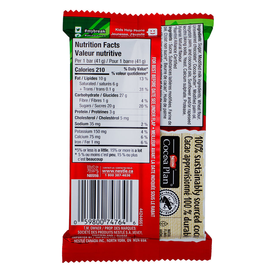 Kit Kat Chunky Hazelnut - 42g Nutrition Facts Ingredients