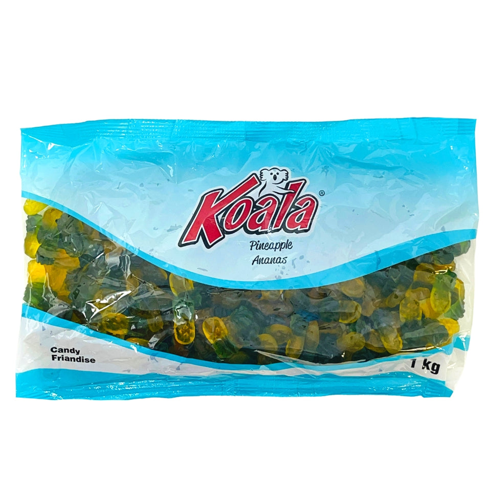 Koala Pineapple Gummies - 1kg, gummie candy, gummy candy, fun gummies, soft gummies, fruity gummies, soft gummy, blue candy, blue gummy, blue gummies, yellow candy, yellow gummies, yellow gummy, bulk candy, bulk gummies, tropical candy