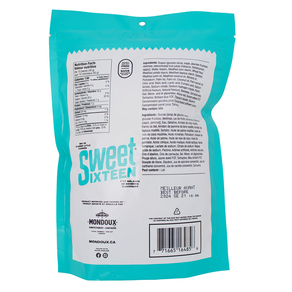 Sweet Sixteen Original - 400g Nutrition Facts Ingredients