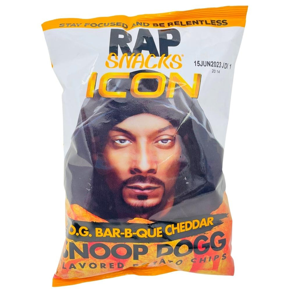 Rap Snacks Snoop Dogg O.G. Bar-B-Que Cheddar 2.5oz, rap snacks, snoop dogg rap snacks, bbq chips, cheddar chips, snoop dogg chips